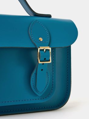 Women The 11 Inch Batchel - Shiz Blue With Bi-Colour Twisted Strap Cambridge Satchel Satchels - Image 4
