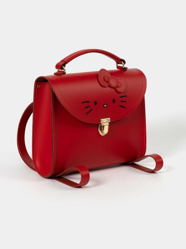 Women The Hello Kitty Poppy Backpack - Red Cambridge Satchel Handbags - Image 3