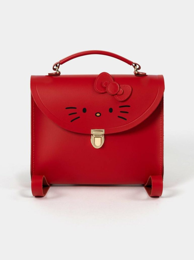 Women The Hello Kitty Poppy Backpack - Red Cambridge Satchel Handbags