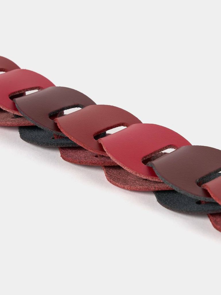 Women The Link Strap - Oxblood Tri-Colour & Pale Gold Hardware Cambridge Satchel Crossbody - Image 2