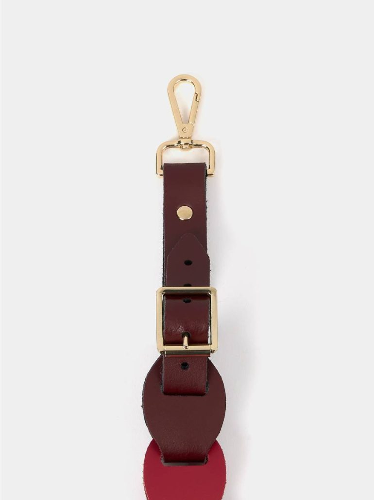 Women The Link Strap - Oxblood Tri-Colour & Pale Gold Hardware Cambridge Satchel Crossbody - Image 3