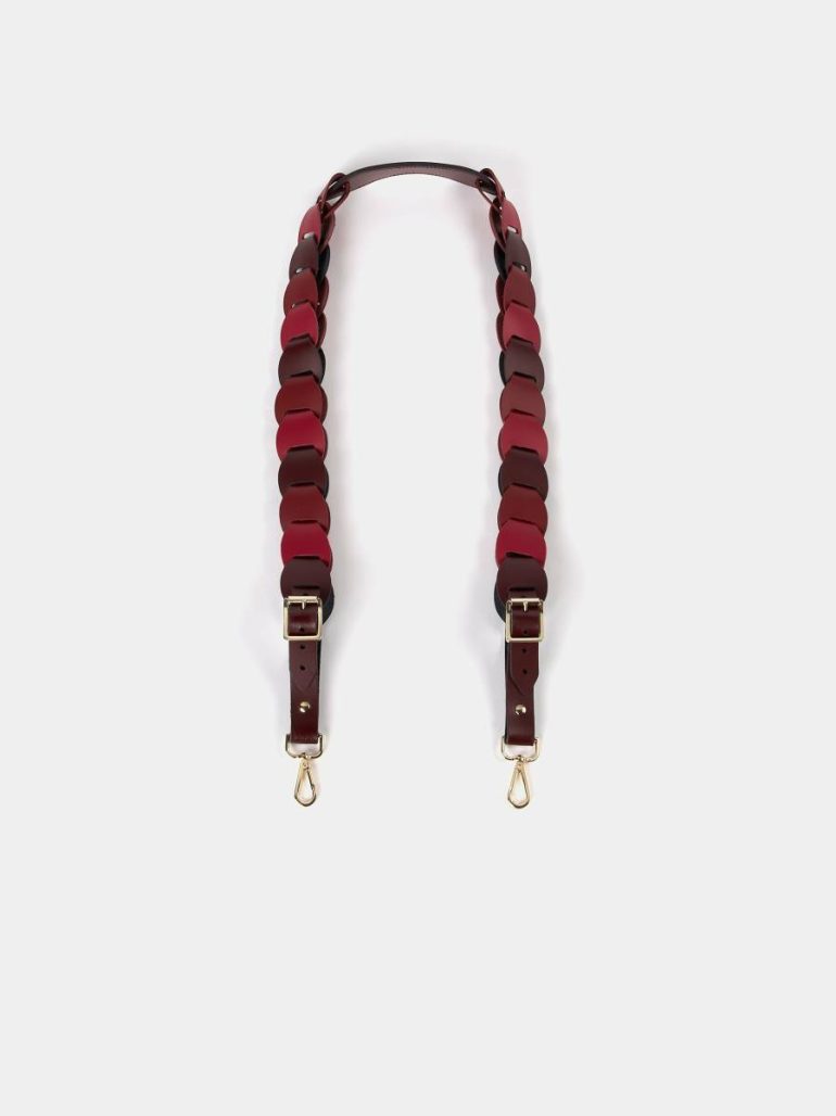 Women The Link Strap - Oxblood Tri-Colour & Pale Gold Hardware Cambridge Satchel Crossbody