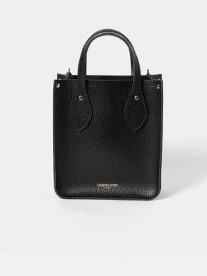 Women The Mini Tote - Black Celtic Grain Cambridge Satchel Tote Bags