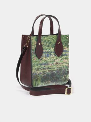 Women Tote Bags Cambridge Satchel The Mini Tote - Oxblood With Water Lillies - Image 2