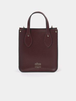 Women Tote Bags Cambridge Satchel The Mini Tote - Oxblood With Water Lillies - Image 3