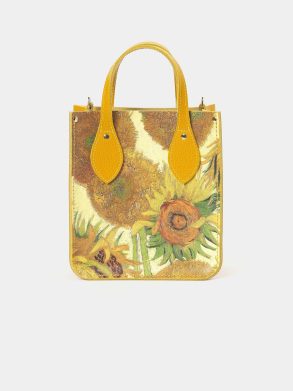 Women Tote Bags The Mini Tote - Mustard With Sunflowers Cambridge Satchel