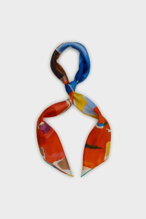 Women Yellow/Orange/Blue Scarves Murano 90 Silk Scarf Purificacion Garci - Image 2