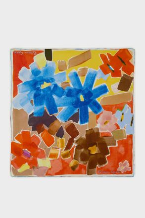 Women Yellow/Orange/Blue Scarves Murano 90 Silk Scarf Purificacion Garci