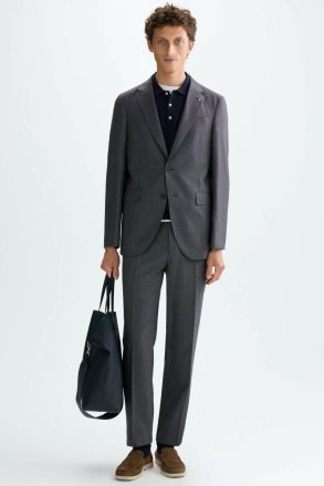 Wool Bird's Eye Weave Classic Fit Suit Jacket Purificacion Garci Gray Men Suits And Blazers - Image 5