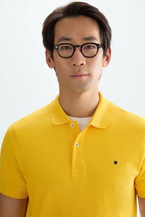 Yellow Piqué Polo Shirt Men Polo Shirts Purificacion Garci - Image 2