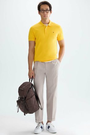 Yellow Piqué Polo Shirt Men Polo Shirts Purificacion Garci - Image 4