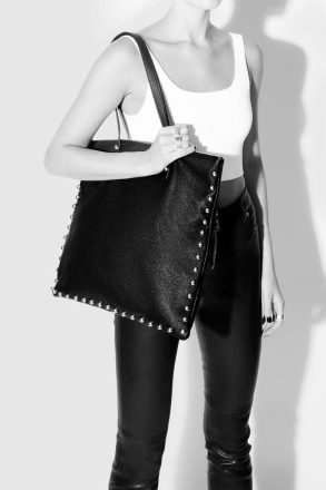 Black Rebecca Minkoff Tote Bag Milan Tote With Studs Women - Image 4