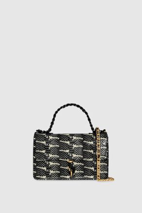 Black-White-Snake Edie Mini Crossbody On A Chain Crossbody Bag Women Rebecca Minkoff