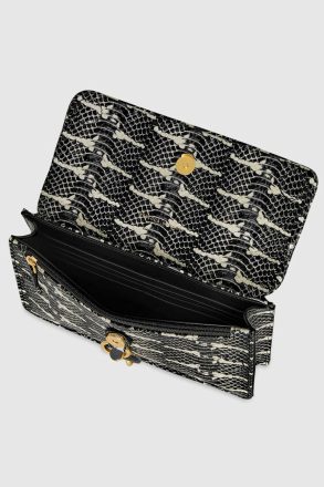 Black-White-Snake Edie Mini Crossbody On A Chain Crossbody Bag Women Rebecca Minkoff - Image 3