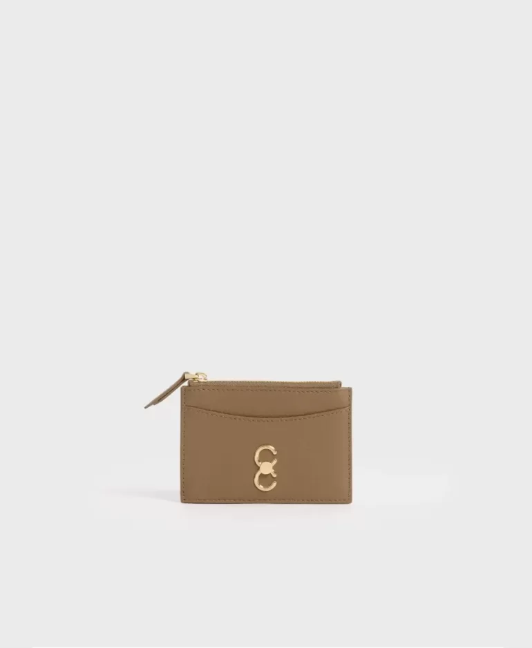 Cafune Mini Bag Double-C Card Case - Tan Women