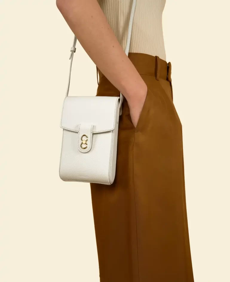 Crossbody Women Trunk Box - White Cafune - Image 5