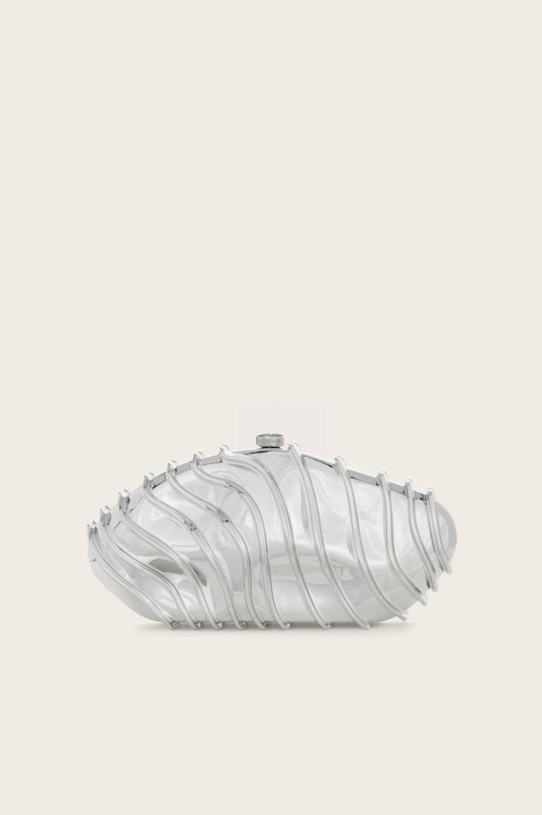 Cult Gaia Ezara Clutch - Shiny Silver Shiny Silver Women Clutches