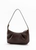 Dark Brown Elleme Dimple Women Dimple Pochette Pebbled Leather Dark Brown/White Stiches - Image 2