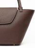 Dark Brown Elleme Women Courrier Tote Pebbled Leather Dark Brown/White Stitching Courrier - Image 4