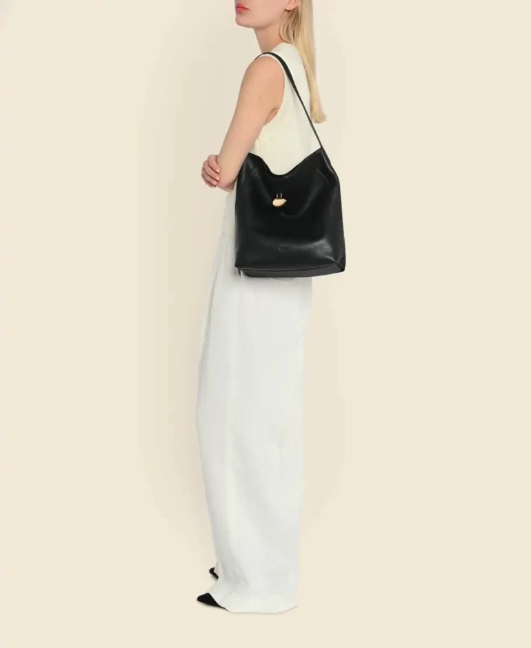 Drop Hobo - Black Shoulder Bag Women Cafune - Image 2