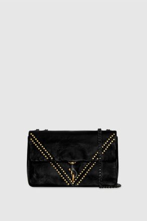 Edie Medium Crossbody V Studded Crossbody Bag Rebecca Minkoff Black Women