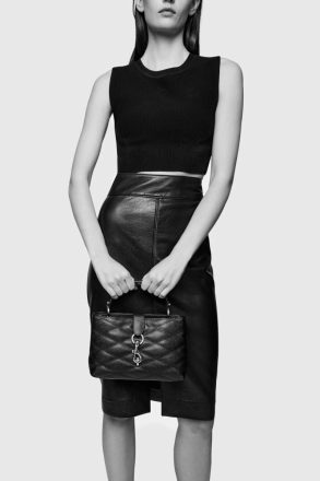Edie Top Handle Satchel With Diamond Rebecca Minkoff Black Satchel Women - Image 4