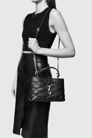 Edie Top Handle Satchel With Diamond Rebecca Minkoff Black Satchel Women - Image 5