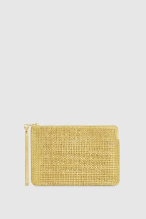 Gold Rebecca Minkoff Crystal Studded Wristlet Women Wallet