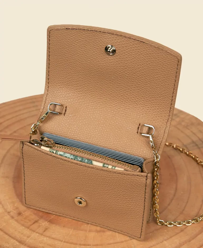 Mini Bag Cafune Women Double-C Cardholder - Camel - Image 4