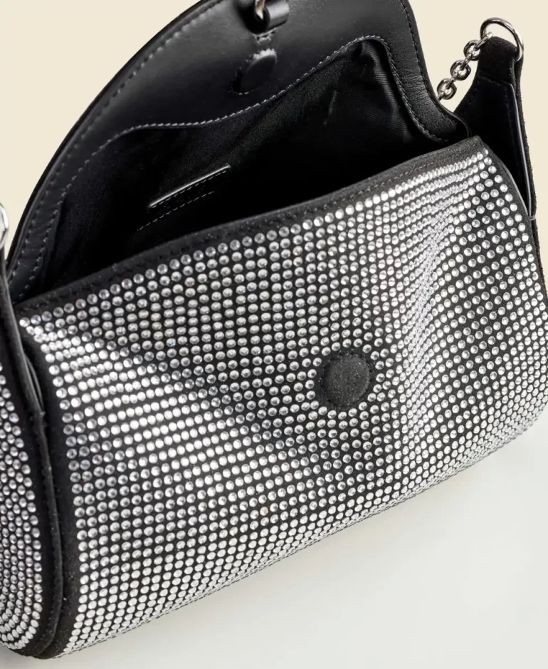 Mini Drop Duffel - Black Rhinestone Cafune Crossbody Women - Image 4