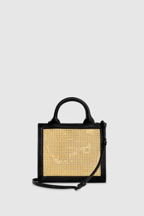 Natural-Straw-Black Rebecca Minkoff Women Crossbody Bag Megan Mini Tote
