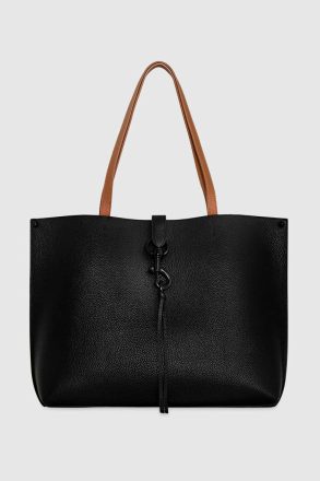 Rebecca Minkoff Black-Caramello Women Tote Bag Megan Tote