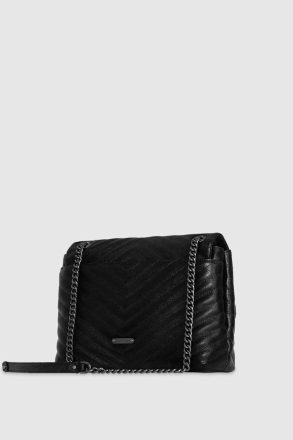 Rebecca Minkoff Black-Gunmetal Shoulder Bag Edie Flap Shoulder Bag Women - Image 2