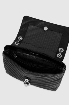 Rebecca Minkoff Black-Gunmetal Shoulder Bag Edie Flap Shoulder Bag Women - Image 3