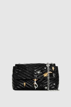Rebecca Minkoff Edie Medium Crossbody With Celestial Studs Women Black-Multi Crossbody Bag