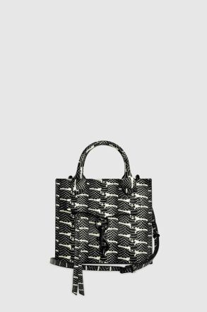 Rebecca Minkoff Megan Mini Tote Black-White Women Tote Bag