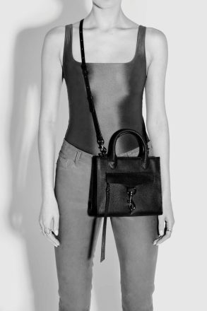 Rebecca Minkoff Megan Mini Tote Black-White Women Tote Bag - Image 4
