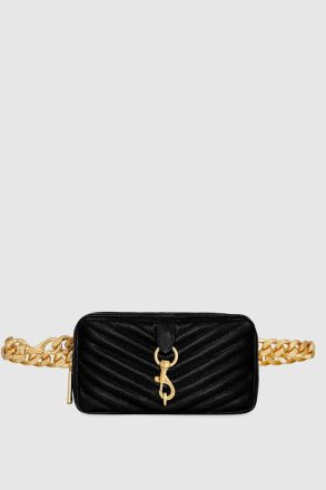 Rebecca Minkoff Women Black-Antique-Brass Edie Belt Bag Belt Bag