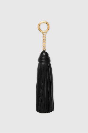 Rebecca Minkoff Women Studded Heart Charm Black Tassel Charm - Image 2