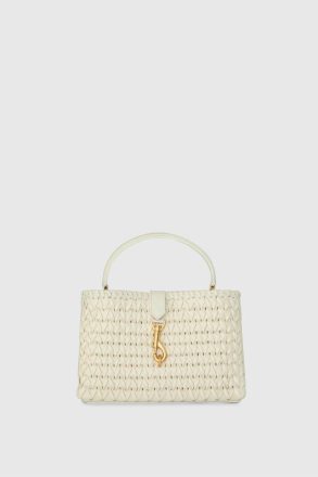 Rebecca Minkoff Women Top Handle Bag Porcelain Megan Woven Top Handle