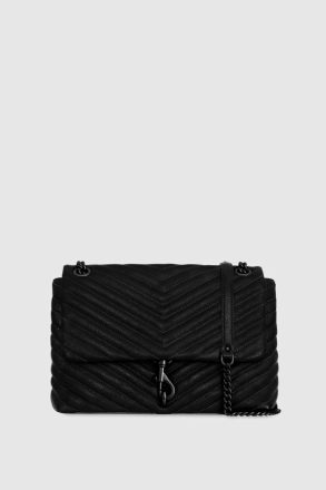 Shoulder Bag Black-Black-Shellac Edie Flap Shoulder Bag - Black Rebecca Minkoff Women