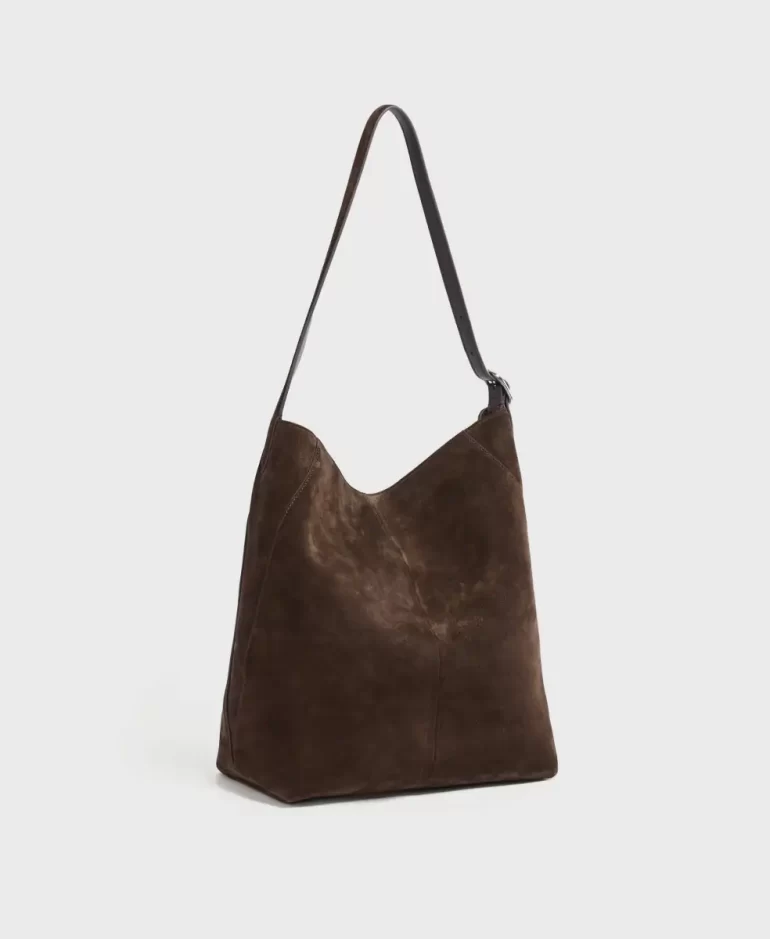Shoulder Bag Drop Hobo - Dark Rosewood(Suede) Women Cafune - Image 3