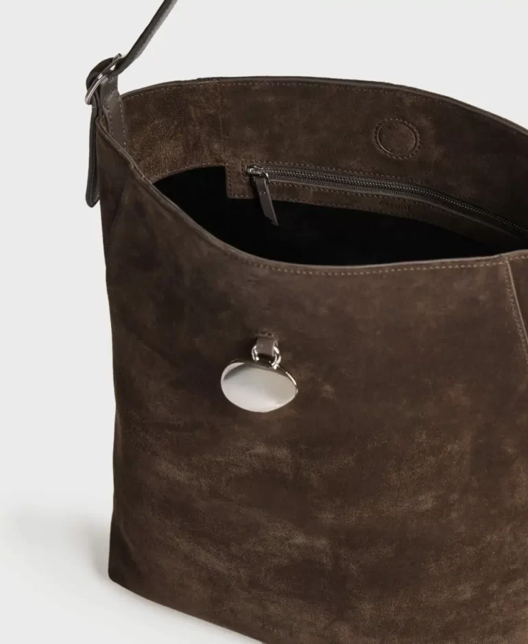 Shoulder Bag Drop Hobo - Dark Rosewood(Suede) Women Cafune - Image 4
