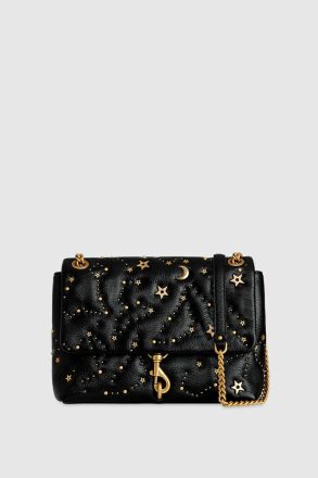 Shoulder Bag Rebecca Minkoff Edie Flap Shoulder With Celestial Studs Black-Celestial Women
