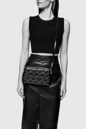 Women Black Heart Studded Crossbody Rebecca Minkoff Crossbody Bag - Image 5