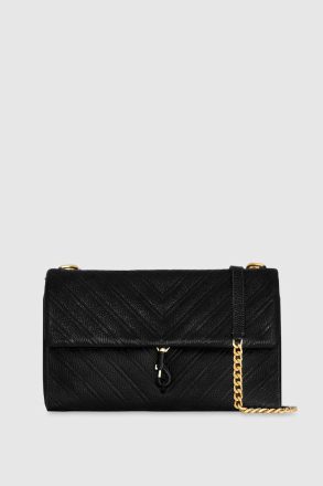 Women Black Rebecca Minkoff Shoulder Bag Edie Emboss Large Shoulder