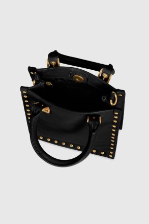 Women Black Rebecca Minkoff Studded Mini Tote Tote Bag - Image 3