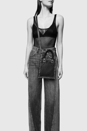 Women Black Rebecca Minkoff Studded Mini Tote Tote Bag - Image 4