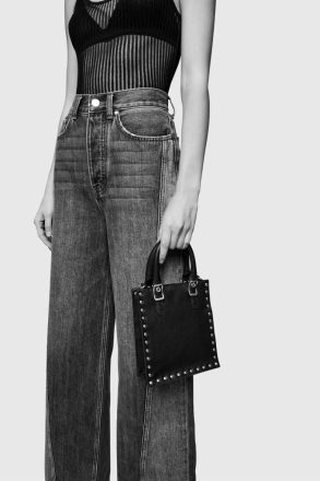 Women Black Rebecca Minkoff Studded Mini Tote Tote Bag - Image 5