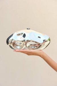 Women Caldera Clutch - Shiny Silver Cult Gaia Clutches Shiny Silver - Image 4